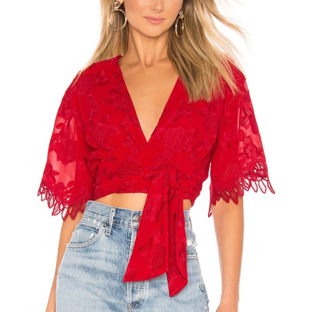 NWOT Lovers + Friends Yvette Top in Red